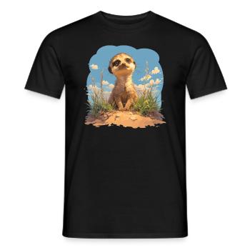 Meerkat Erdmännchen - T-shirt homme - noir - Devant - AI Model Male 178 light (178cm)