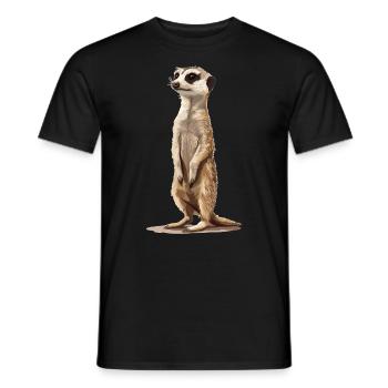 Meerkat Erdmännchen - T-shirt homme - noir - Devant - AI Model Male 178 light (178cm)