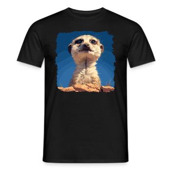 Meerkat Erdmännchen - T-shirt homme - noir - Devant - AI Model Male 178 light (178cm)