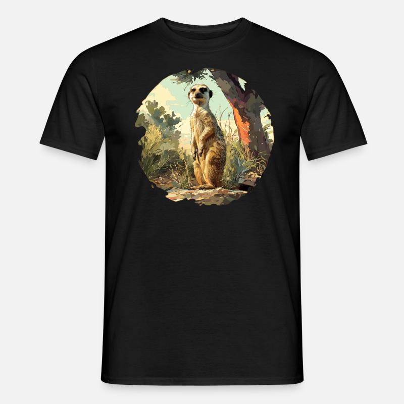 Meerkat Erdmännchen - Männer T-Shirt - Schwarz