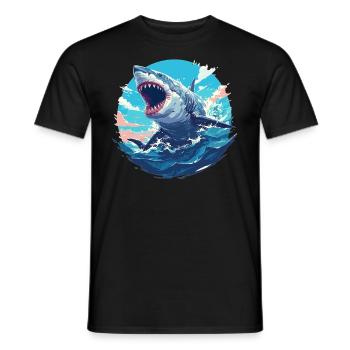 Grands requins blancs Grand requin blanc - T-shirt homme - noir - Devant - AI Model Male 178 light (178cm)