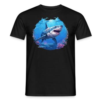 Grands requins blancs Grand requin blanc - T-shirt homme - noir - Devant - AI Model Male 178 light (178cm)