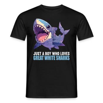 Grands requins blancs Grand requin blanc - T-shirt homme - noir - Devant - AI Model Male 178 light (178cm)