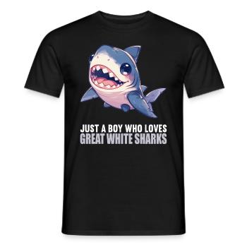 Grands requins blancs Grand requin blanc - T-shirt homme - noir - Devant - AI Model Male 178 light (178cm)