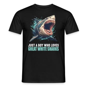 Grands requins blancs Grand requin blanc - T-shirt homme - noir - Devant - AI Model Male 178 light (178cm)