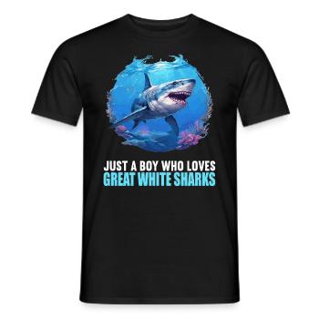 Grands requins blancs Grand requin blanc - T-shirt homme - noir - Devant - AI Model Male 178 light (178cm)