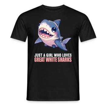 Grands requins blancs Grand requin blanc - T-shirt homme - noir - Devant - AI Model Male 178 light (178cm)