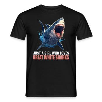 Grands requins blancs Grand requin blanc - T-shirt homme - noir - Devant - AI Model Male 178 light (178cm)