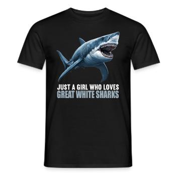 Grands requins blancs Grand requin blanc - T-shirt homme - noir - Devant - AI Model Male 178 light (178cm)