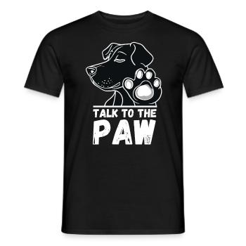 chien parler à la patte patte propriétaire de chien drôle - T-shirt homme - noir - Devant - AI Model Male 178 light (178cm)