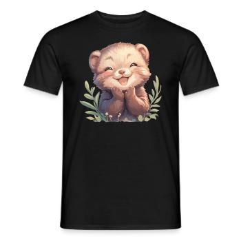 Nerze Nerz - Männer T-Shirt - Schwarz - Vorne - AI Model Male 178 light (178cm)