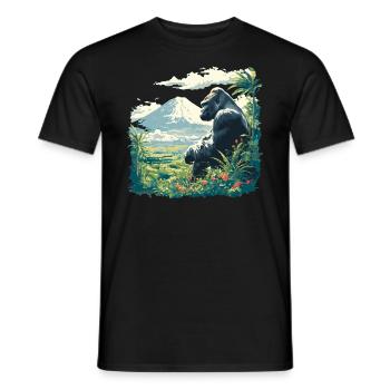 Mountain gorillas Mountain gorilla - Men's T-Shirt - black - Front - AI Model Male 178 light (178cm)