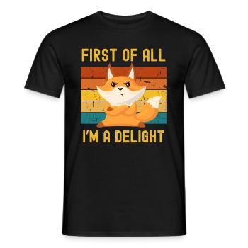 Fox Retro Pleasure Funny Confidence - Men's T-Shirt - black - Front - AI Model Male 178 light (178cm)