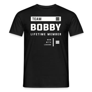 Team Bobby Lifetime Member Funny Name Bobby - Men's T-Shirt - black - Front - AI Model Male 178 light (178cm)