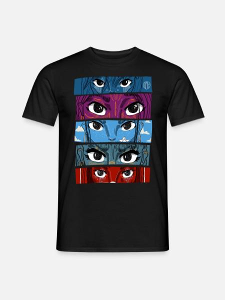 Anime Eyes Collage #3 - Men's T-Shirt - black