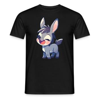 Âne Esel - T-shirt homme - noir - Devant - AI Model Male 178 light (178cm)
