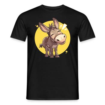 Âne Esel - T-shirt homme - noir - Devant - AI Model Male 178 light (178cm)