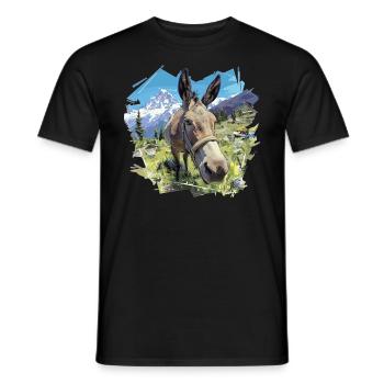 Âne Esel - T-shirt homme - noir - Devant - AI Model Male 178 light (178cm)