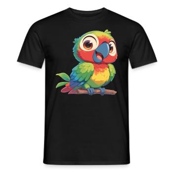 Papageie Papagei - Männer T-Shirt - Schwarz - Vorne - AI Model Male 178 light (178cm)