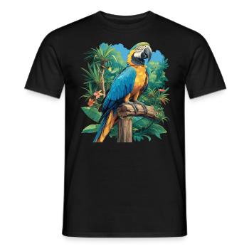 Perroquet Perroquet Perroquet - T-shirt homme - noir - Devant - AI Model Male 178 light (178cm)