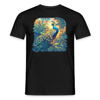 Paons Paon - T-shirt homme - noir - Devant - AI Model Male 178 light (178cm)