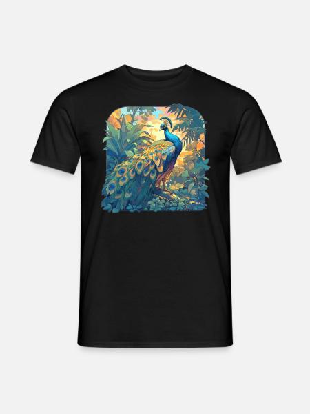 Pfaue Pfau - Männer T-Shirt - Schwarz