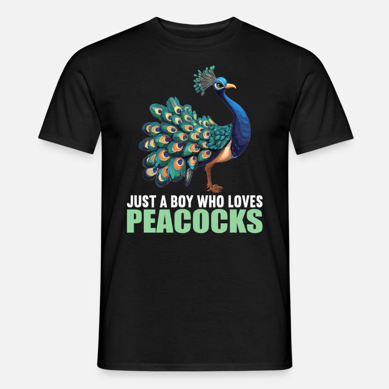 Pfaue Pfau - Männer T-Shirt - Schwarz