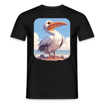 Pelikane Pelikan - Männer T-Shirt - Schwarz - Vorne - AI Model Male 178 light (178cm)