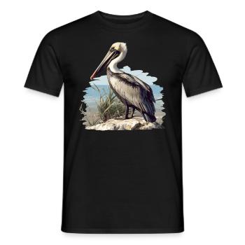 Pelikane Pelikan - Männer T-Shirt - Schwarz - Vorne - AI Model Male 178 light (178cm)