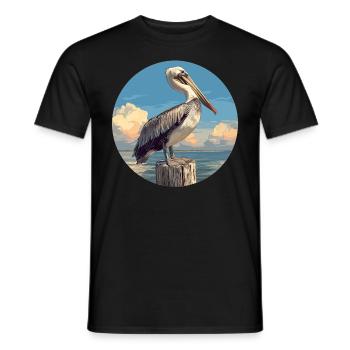 Pelicans Pelican - Men's T-Shirt - black - Front - AI Model Male 178 light (178cm)