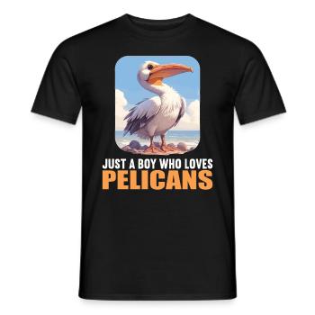 Pelicans Pelican - Men's T-Shirt - black - Front - AI Model Male 178 light (178cm)