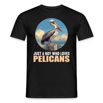Pelicans Pelican - Men's T-Shirt - black - Front - AI Model Male 178 light (178cm)