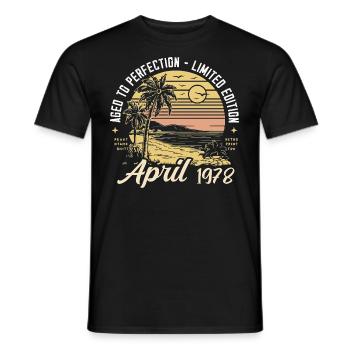 47ème Anniversaire Voiture Classique Avril Millésime 1978 Avril - T-shirt homme - noir - Devant - AI Model Male 178 light (178cm)