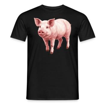 Schweine Schwein - Männer T-Shirt - Schwarz - Vorne - AI Model Male 178 light (178cm)