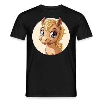 Poney heureux - T-shirt homme - noir - Devant - AI Model Male 178 light (178cm)