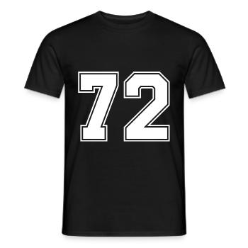 72 number jersey - Men's T-Shirt - black - Front - AI Model Male 178 light (178cm)