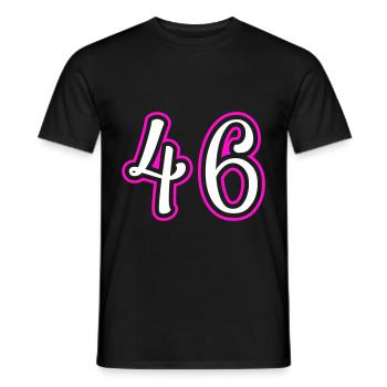 46 Zahl nummer - Männer T-Shirt - Schwarz - Vorne - AI Model Male 178 light (178cm)