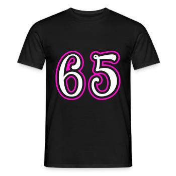 65 Number number - Men's T-Shirt - black - Front - AI Model Male 178 light (178cm)