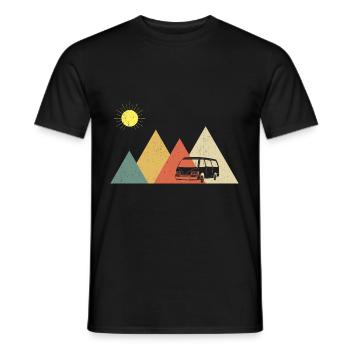 Camping-car Caravane Camping-car - T-shirt homme - noir - Devant - AI Model Male 178 light (178cm)