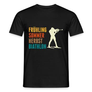 Frühling Sommer Herbst Biathlon Fan - Männer T-Shirt - Schwarz - Vorne - AI Model Male 178 light (178cm)