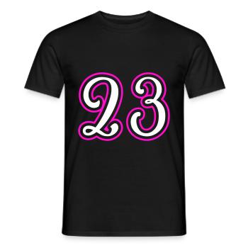 23 Number number - Men's T-Shirt - black - Front - AI Model Male 178 light (178cm)