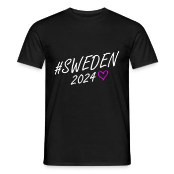 Schweden 2024 Herz Reise - Männer T-Shirt - Schwarz - Vorne - AI Model Male 178 light (178cm)