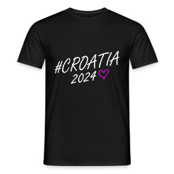 Croatia 2024 Heart Trip - Men's T-Shirt - black - Front - AI Model Male 178 light (178cm)
