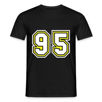 95 number symbol - Men's T-Shirt - black - Front - AI Model Male 178 light (178cm)