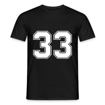 33 number jersey - Men's T-Shirt - black - Front - AI Model Male 178 light (178cm)