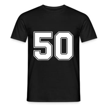 50 number jersey - Men's T-Shirt - black - Front - AI Model Male 178 light (178cm)