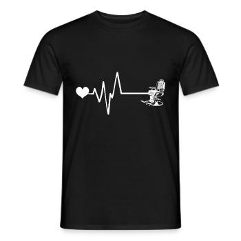 Chaise de coiffeur Pulse Heart Love - T-shirt homme - noir - Devant - AI Model Male 178 light (178cm)