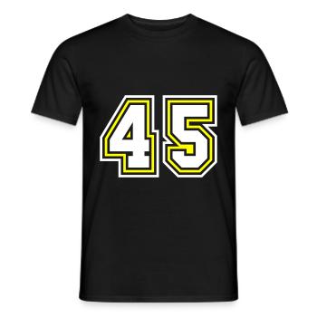 45 Zahl symbol - Männer T-Shirt - Schwarz - Vorne - AI Model Male 178 light (178cm)