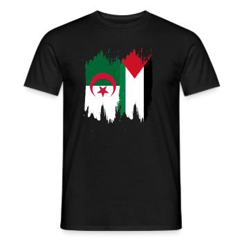 algeria & Palestine - Men's T-Shirt - black - Front - AI Model Male 178 light (178cm)