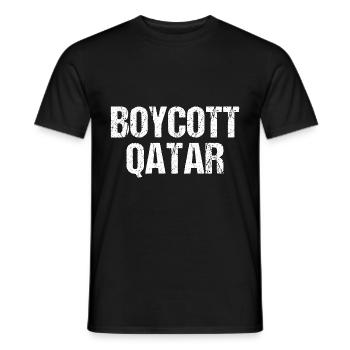 Boycott Qatar Gift - Men's T-Shirt - black - Front - AI Model Male 178 light (178cm)